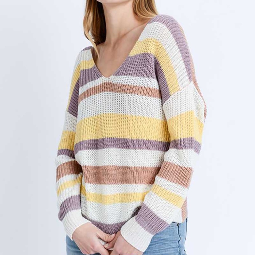 LAST SIZE MEDIUM Twist Back Striped Top - Picture 4 of 7